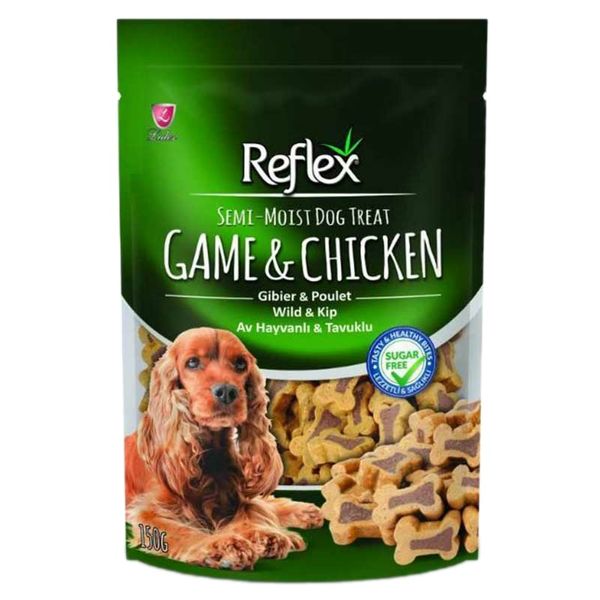 غذای تشویقی سگ رفلکس مدل Game &amp; Chicken وزن 150 گرم