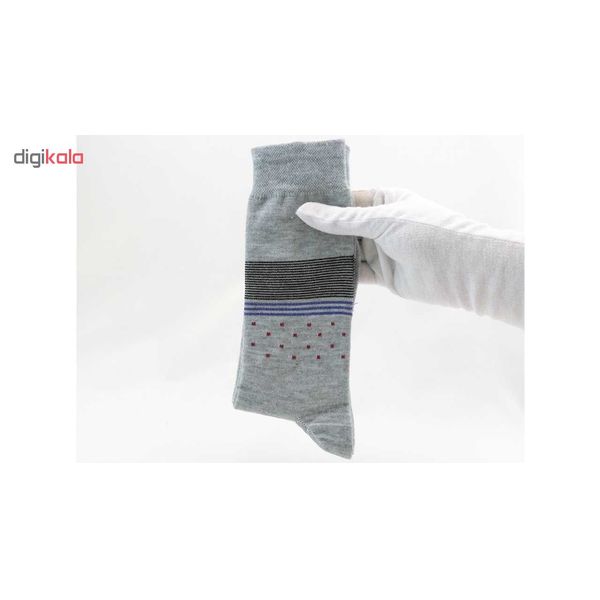 جوراب مردانه نانو گلکار مدل لاینست مجموعه 12 عددی کد 14