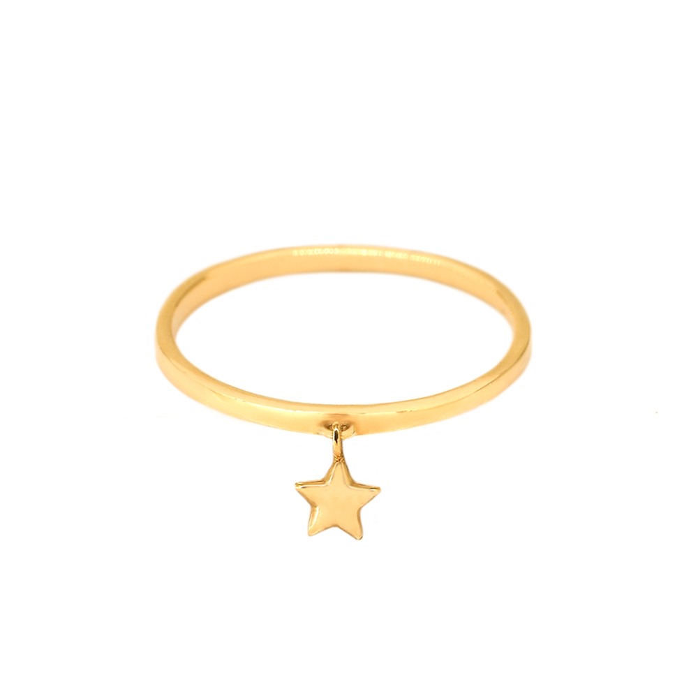 انگشتر طلا 18 عیار زنانه ماوی گالری مدل رینگ و ستاره توپر