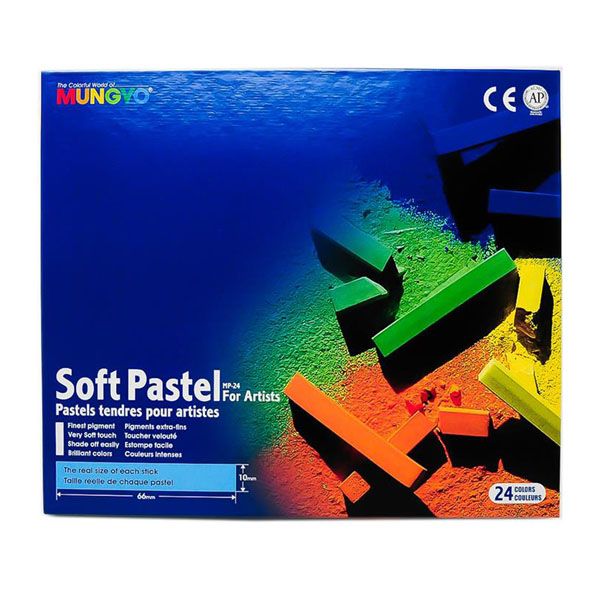 پاستیل گچی 24 رنگ مونگیو مدل soft pastel mongyio کد GH50