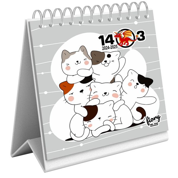 تقویم رومیزی سال 1403 مستر راد طرح گربه کیوت کد fiory 2328