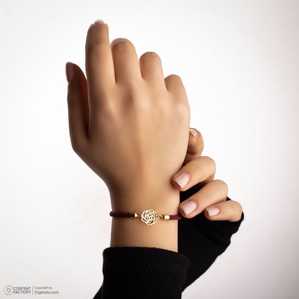 دستبند طلا عیار 18 زنانه ناریا مدل گل رز