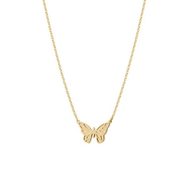 گردنبند طلا 18 عیار زنانه طلای کامک مدل پروانه