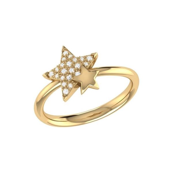   انگشتر طلا 18 عیار زنانه قیراط طرح ستاره کد GH6119