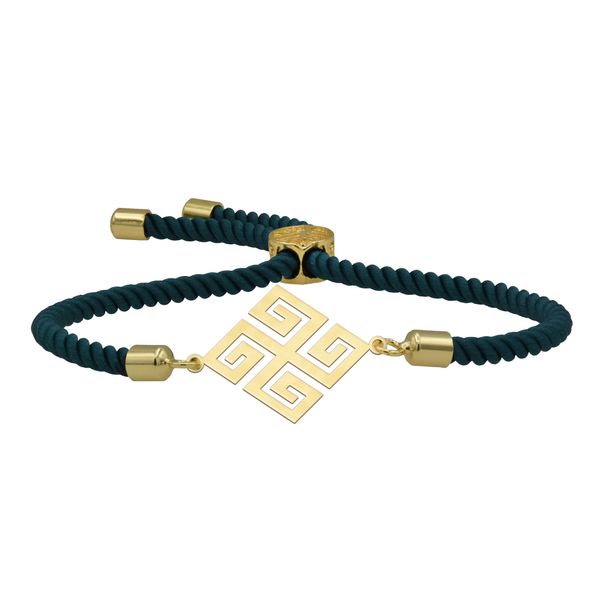 دستبند طلا 18 عیار زنانه مدل شمیم طرح لوزی N1