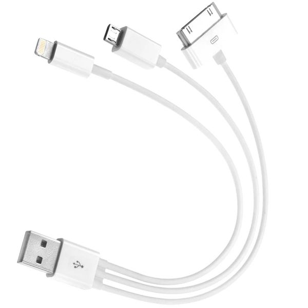 کابل تبدیل USB به microUSB /لایتنینگ / 30 پین مدل LC2018 طول 0.7 متر 