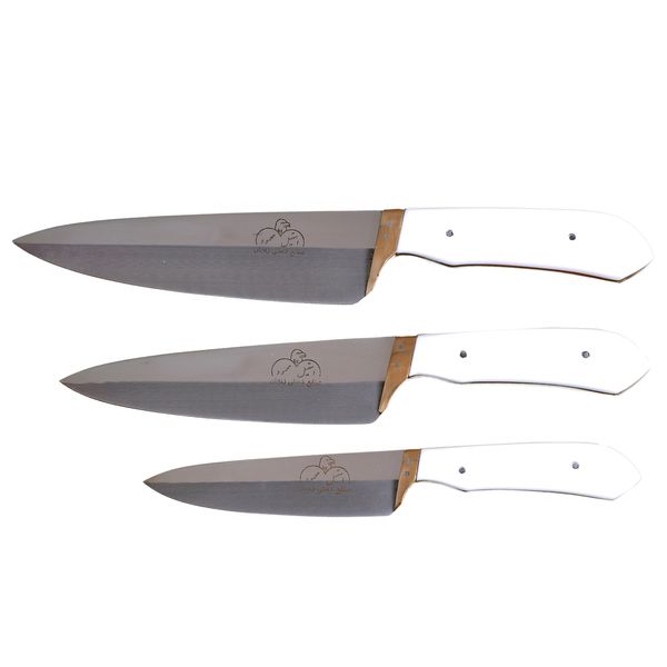 چاقوی آشپزخانه زنجان مدل فولاد استیل مجموعه 3 عددی
