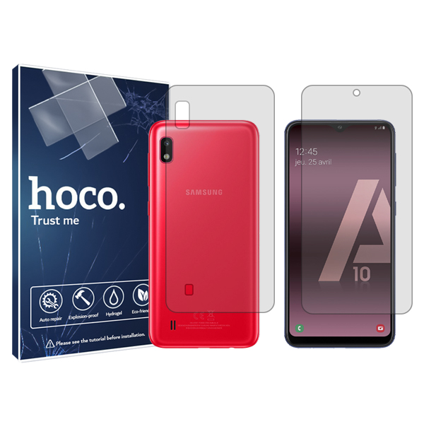 محافظ صفحه نمایش شفاف  هوکو مدل HyGEL مناسب برای گوشی موبایل سامسونگ  Galaxy A 10 به همراه محافظ پشت گوشی