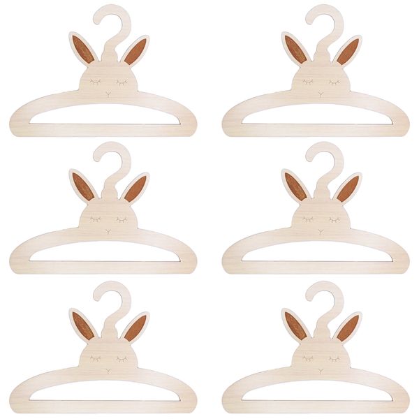 چوب لباسی نوزادی مدل خرگوش B01 بسته 6 عددی