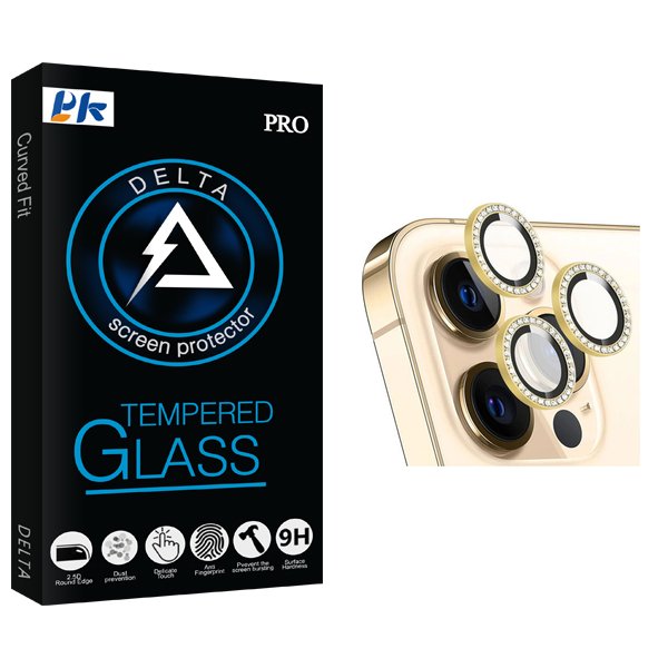 محافظ لنز دوربین پی کی مدل Delta رینگی نگین دار مناسب برای گوشی موبایل اپل iPhone 11 / 11 Pro Max