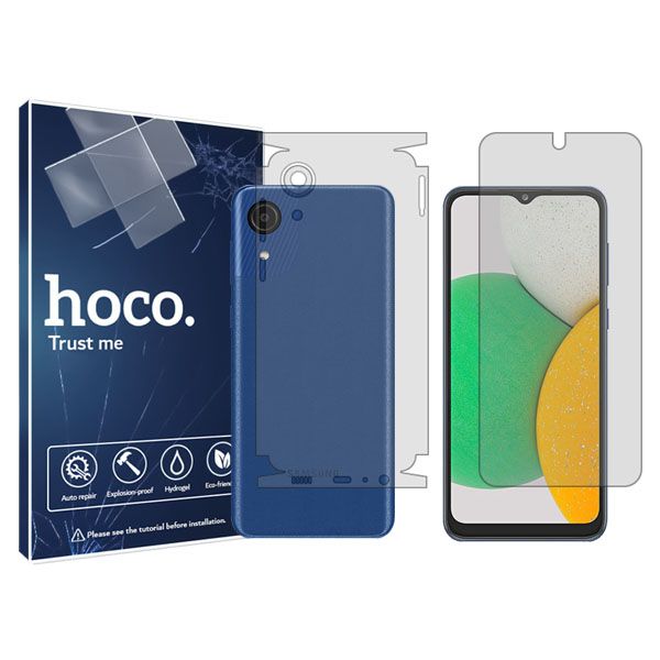 محافظ صفحه نمایش شفاف هوکو مدلHyGEL مناسب برای گوشی موبایل سامسونگ Galaxy A03 Core 2021  به همراه محافظ پشت گوشی