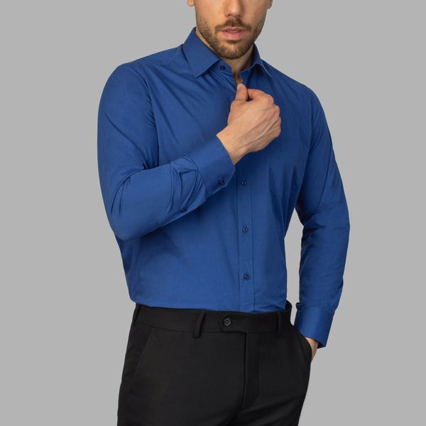 پیراهن آستین بلند مردانه مدل فلورا آکسفورد 105