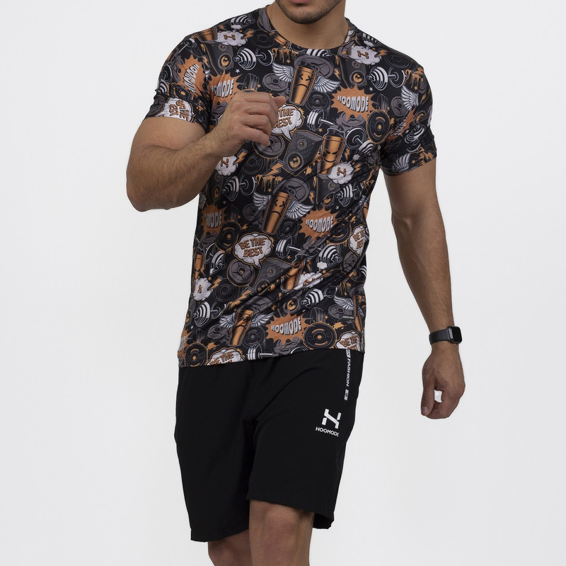 ست تی شرت و شلوارک ورزشی مردانه هومد مدل کامو کد cao 05