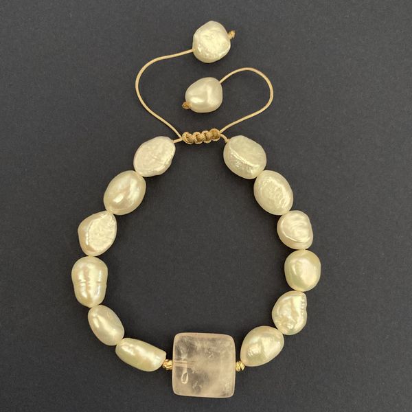 دستبند طلا 18 عیار زنانه الماسین آذر مدل QuartM01