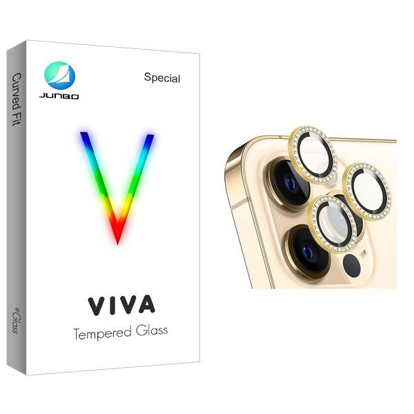محافظ لنز دوربین جانبو مدل Viva رینگی نگین دار مناسب برای گوشی موبایل اپل iPhone 13 Pro