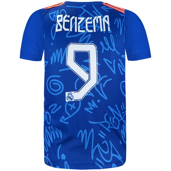 ست 4 تکه لباس ورزشی پسرانه طرح رئال مادرید مدل Benzema کد 2022
