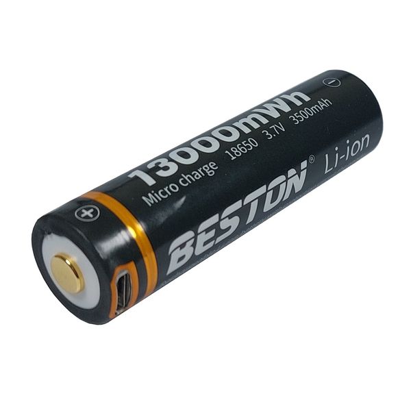 باتری لیتیوم یون قابل شارژ بستون کد E-18650 ظرفیت 3500 میلی آمپر ساعت