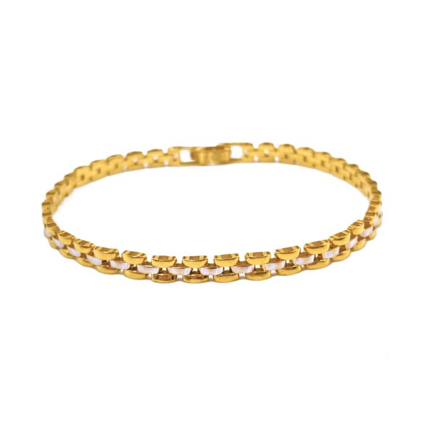 دستبند طلا 18 عیار زنانه هماتیت گلد مدل رولکس کد 130751