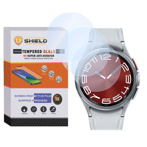 محافظ صفحه نمایش شیشه‌ای آلتیمیت شیلد مدل SH-UL مناسب برای ساعت هوشمند سامسونگ Galaxy watch 6 Classic 43mm بسته سه عددی