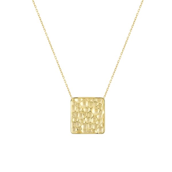 گردنبند طلا 18 عیار زنانه طلا و جواهر درریس مدل مربع