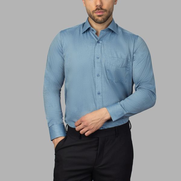 پیراهن آستین بلند مردانه مدل فلورا آکسفورد 119