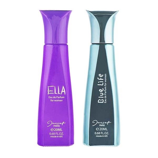 عطرجیبی زنانه ژک ساف مدل Ella حجم 20 میلی لیتر به همراه عطرجیبی زنانه ژک ساف مدل Blue Life حجم 20 میلی لیتر 