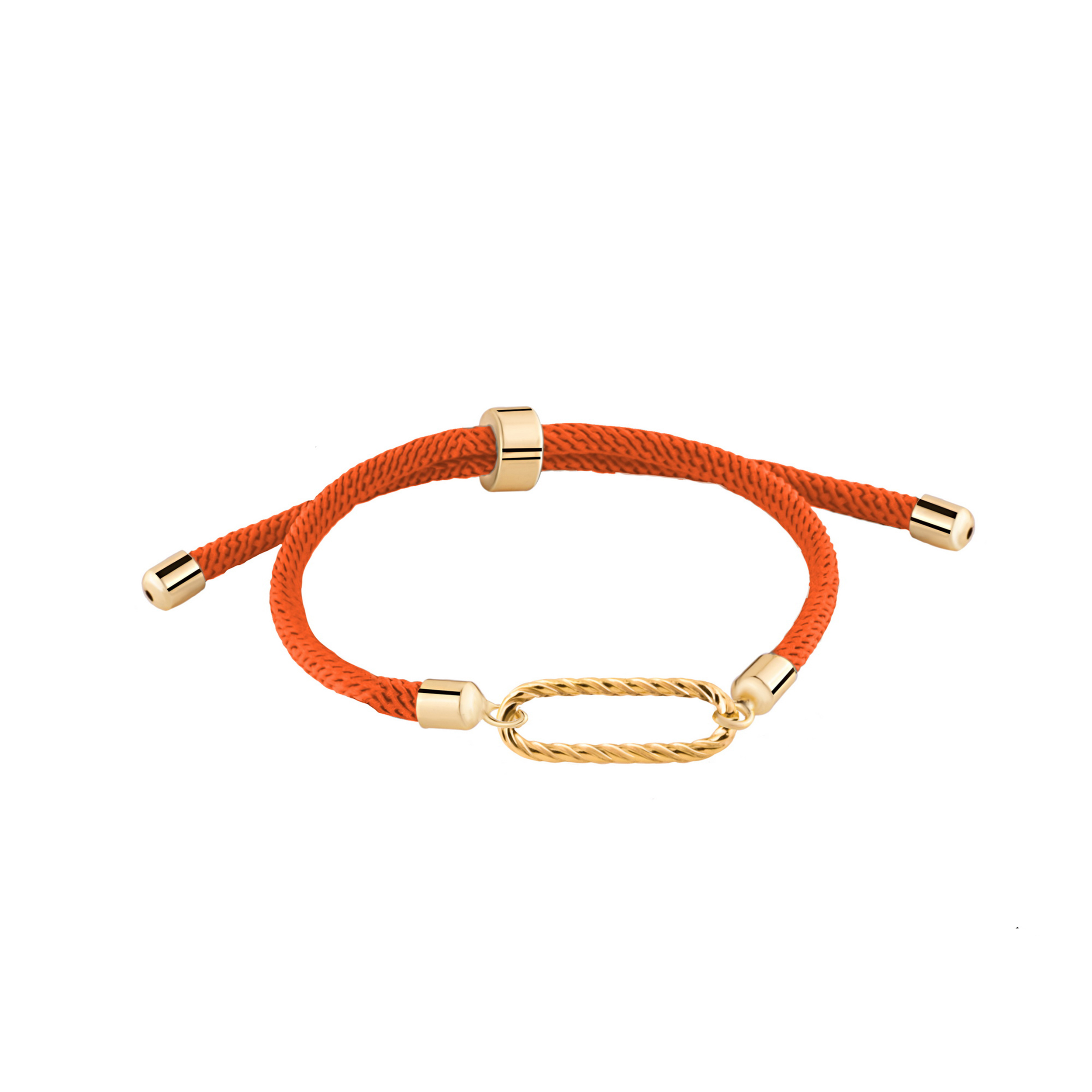 دستبند طلا 18 عیار زنانه گالری شیدا مجد مدل افسون بندی رنگ نارنجی
