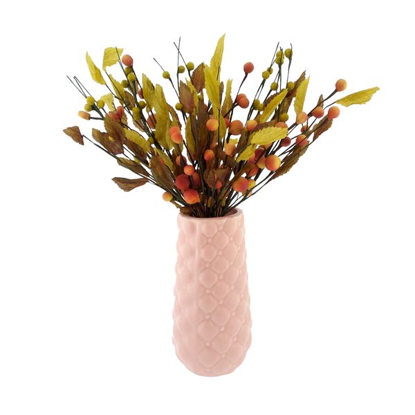 گلدان به همراه گل مصنوعی هومز طرح میوه پاییزی مدل 71033