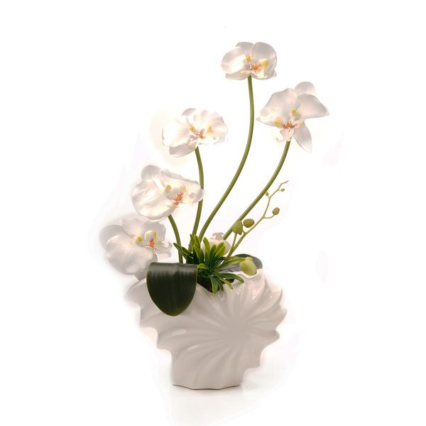 گلدان به همراه گل مصنوعی گلد کیش مدل ارکیده کد 14289