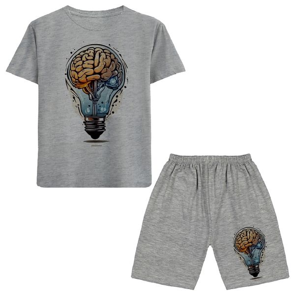 ست تی شرت و شلوارک پسرانه مدل مغز A78