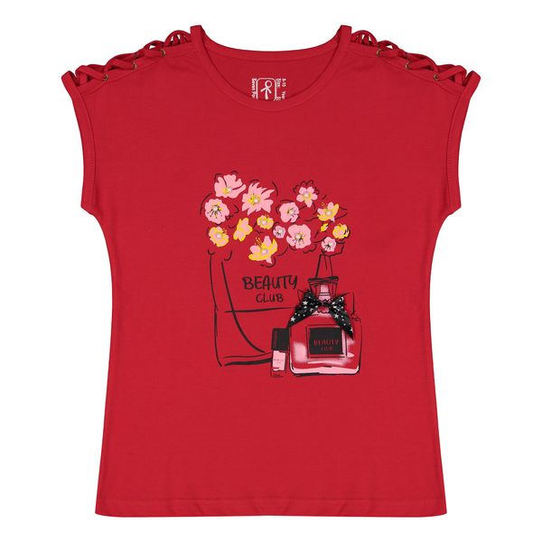 تی شرت آستین کوتاه دخترانه سون پون مدل G803 رنگ قرمز