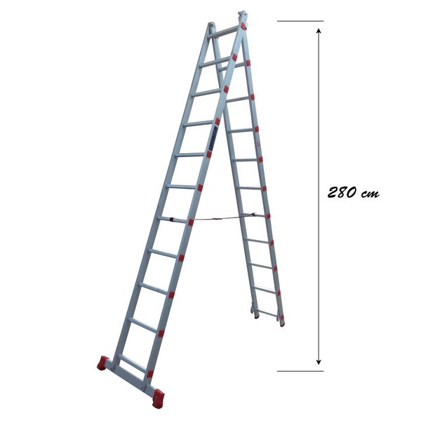 نردبان 22 پله آلوپات مدل دوطرفه کشویی کد 6m