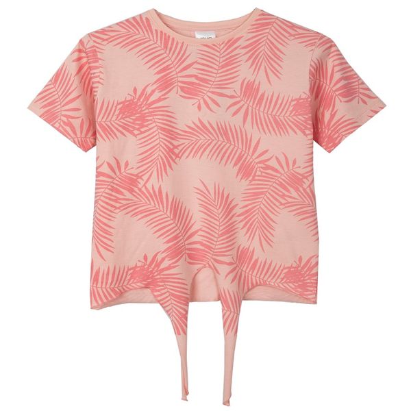 تی شرت آستین کوتاه دخترانه جی بی جو مدل Palm leaf گره ای کد 3036
