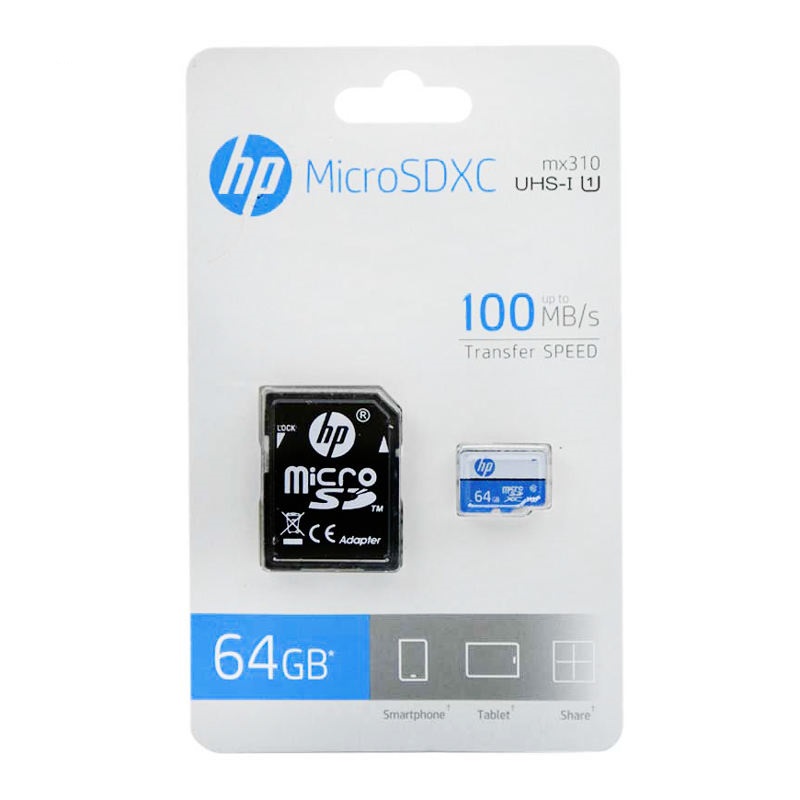 کارت حافظه microSDHC اچ پی مدل Turbo+ کلاس 10 استاندارد UHS-I U1 ظرفیت 64 گیگابایت به همراه آداپتور SD