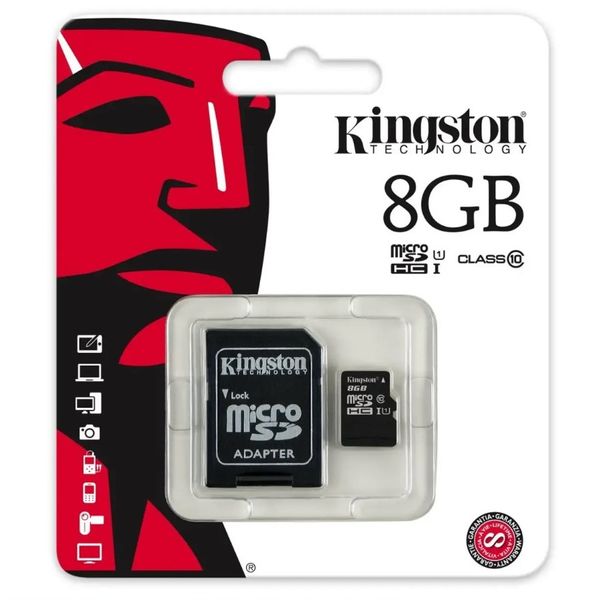 کارت حافظه microSDHC کینگستون مدل SDCIT کلاس 10 استاندارد UHS-I U1 سرعت 90MBps ظرفیت 8 گیگابایت به همراه آداپتور SD