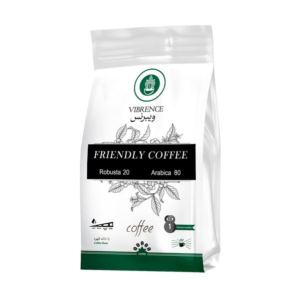 دانه قهوه 20 درصد روبوستا 80 درصد عربیکا Friendly ویبرنس - 1 کیلوگرم