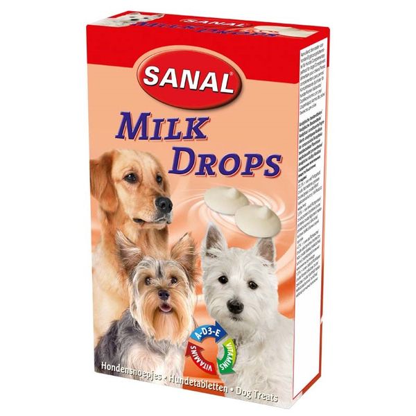 تشویقی سگ سانال مدل شیری  Milk Drops وزن 125 گرم