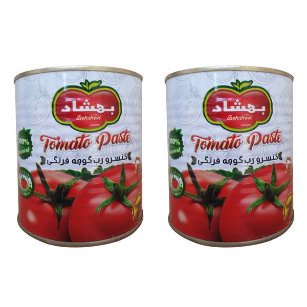 رب گوجه فرنگی غلیظ شده بهشاد - 800 گرم بسته 2 عددی