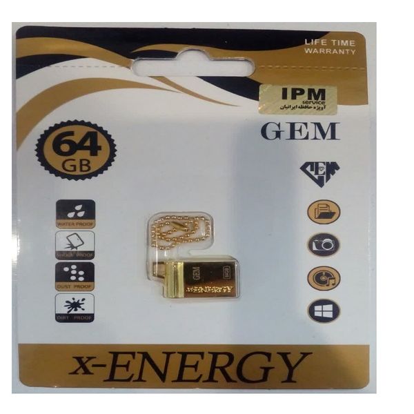 فلش مموری ایکس-انرژی مدل GOLDEN GEM USB2.0ظرفیت 64 گیگابایت
