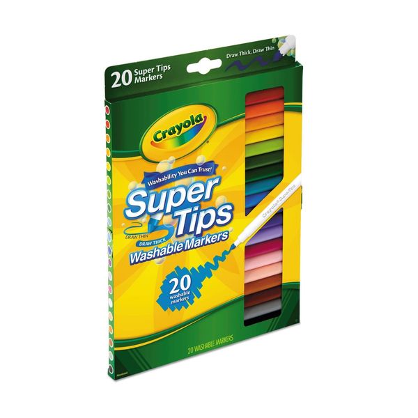 ماژیک رنگ آمیزی 20 رنگ کرایولا مدل Washable Markers Super Tips کد 8106