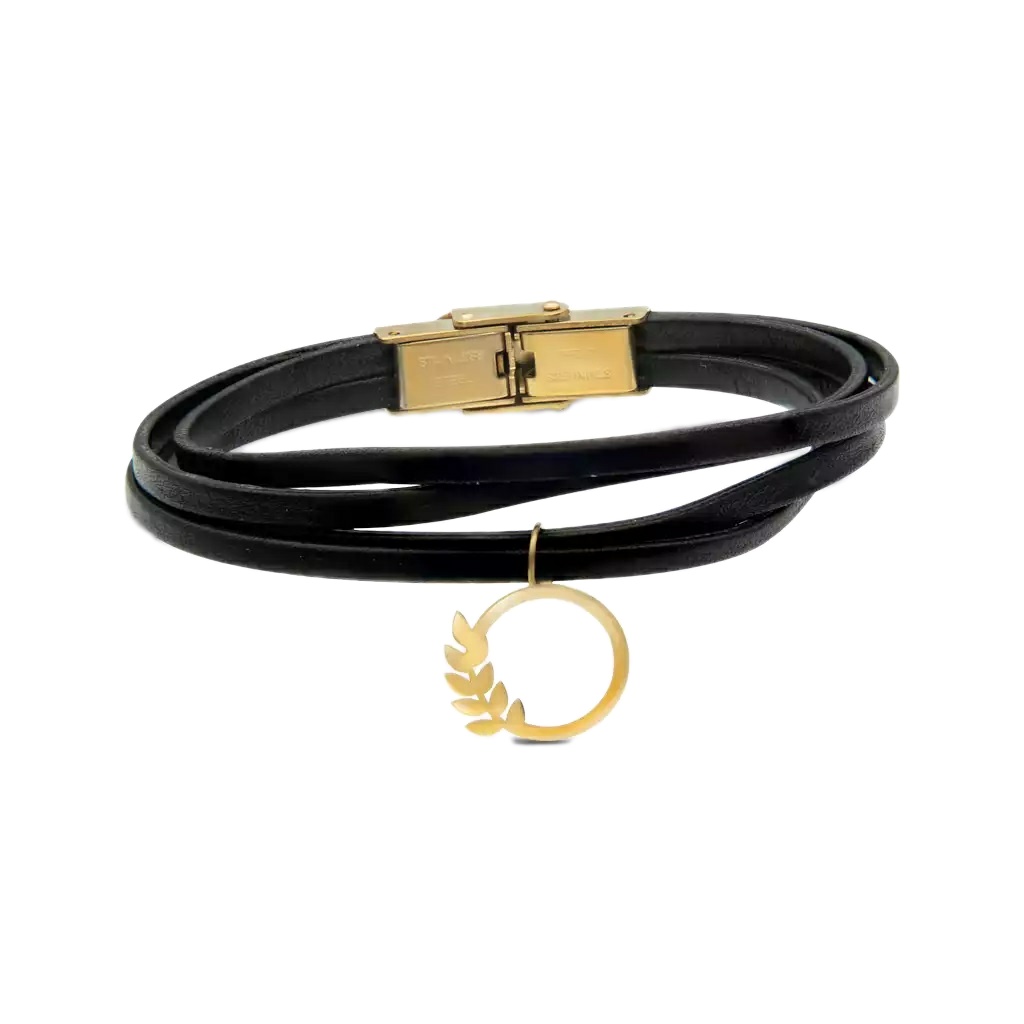 دستبند طلا 18 عیار زنانه گالری روبی مدل حلقه زیتون