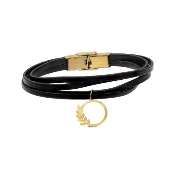 دستبند طلا 18 عیار زنانه گالری روبی مدل حلقه زیتون