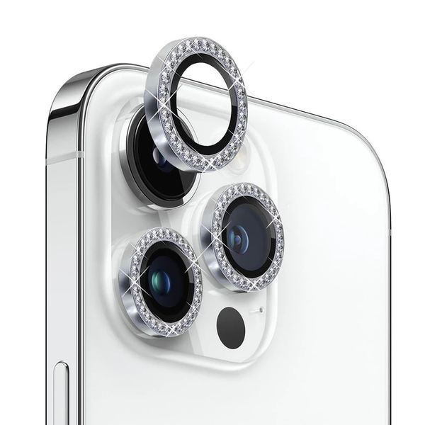 محافظ لنز دوربین مدل رینگی نگین دار مناسب برای گوشی موبایل اپل iPhone 15 Pro / 15 Pro Max