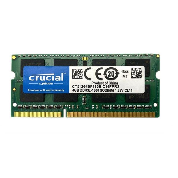 رم لپ تاپ DDR3L تک کاناله 1600 مگاهرتز  (1x4GB) CL11 کروشیال ظرفیت 4 گیگابایت