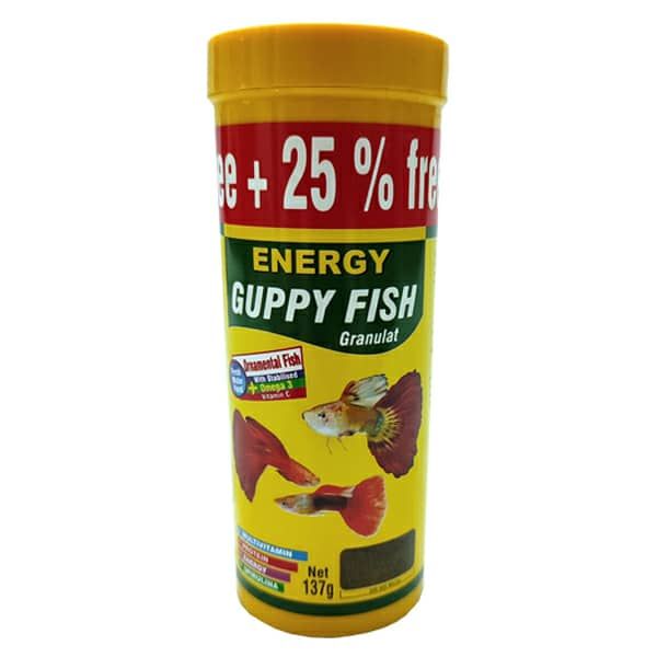 غذای ماهی انرژی مدل Guppy fish granulat وزن 137 گرم