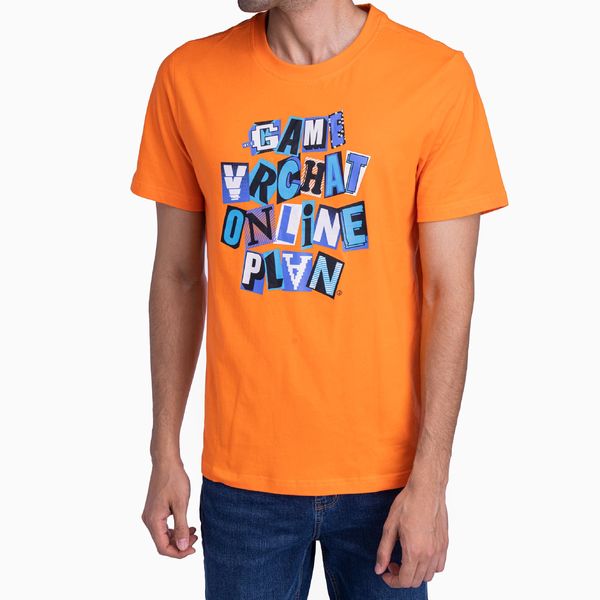 تی شرت آستین کوتاه مردانه جین وست مدل یقه گرد کد 1551317 رنگ نارنجی
