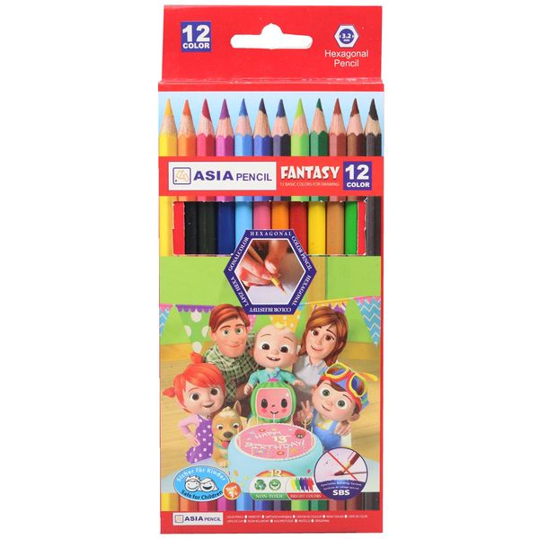 مداد رنگی 12 رنگ آسیا مدل Family
