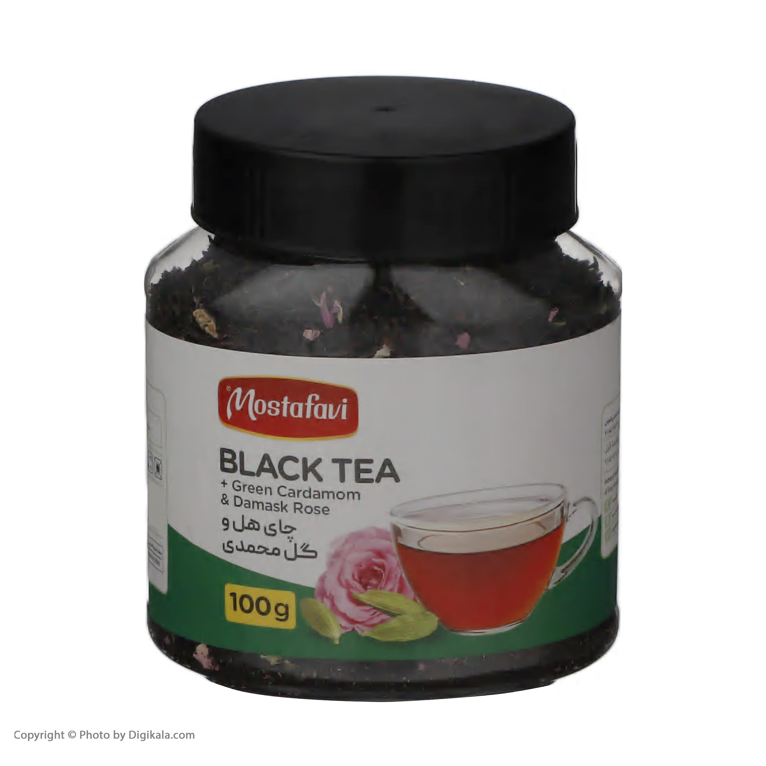 چای سیاه هل و گل محمدی مصطفوی - 100 گرم 