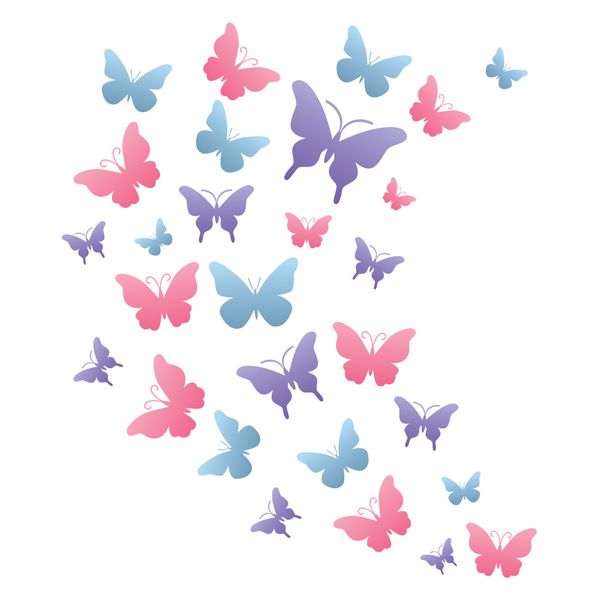 استیکر گراسیپا مدل پروانه ها کد 06 بسته 28 عددی