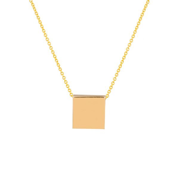 گردنبند طلا 18 عیار زنانه کاکامی مدل هندسی مربع کد 54